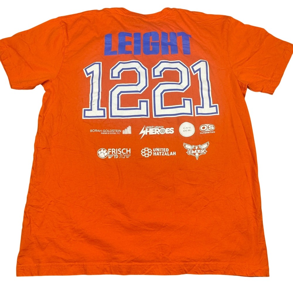 LAT Apparel Mens Leight Legacy Heroes Graphic T-Shirt Size L Orange Short Sleeve